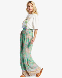 2 La Mer Wide Leg Pants Green ABJNP00387 Billabong