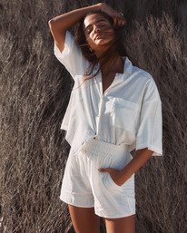 0 Love To Lounge Elastic Waist Shorts White ABJNS00134 Billabong