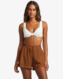 0 Day Tripper Elastic Waist Shorts Brown ABJNS00241 Billabong
