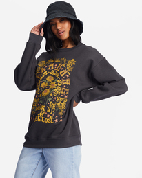 1 Golden Wonder Oversized Graphic Crewneck Sweatshirt Black ABJSF00377 Billabong