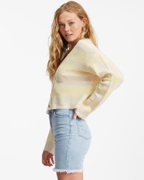 1 Short N Sweet Cropped Cardigan Sweater Yellow ABJSW00121 Billabong