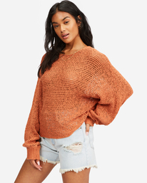 1 Forever Golden V-Neck Pullover Sweater Multicolor ABJSW00171 Billabong