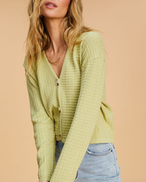 3 Point Her Out Cropped Cardigan Sweater Blue ABJSW00203 Billabong