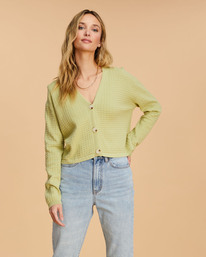 0 Point Her Out Cropped Cardigan Sweater Blue ABJSW00203 Billabong