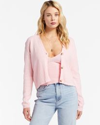 0 Point Her Out Cropped Cardigan Sweater Pink ABJSW00203 Billabong