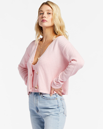 1 Point Her Out Cropped Cardigan Sweater Pink ABJSW00203 Billabong