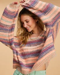 3 Salty Blonde Under The Influence Pullover Sweater Purple ABJSW00209 Billabong