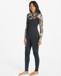 1 4/3mm Salty Dayz 2022 - Combinaison de surf zip poitrine pour Femme Noir ABJW100122 Billabong