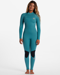 0 3/2 Synergy Back Zip Full Wetsuit Green ABJW100132 Billabong