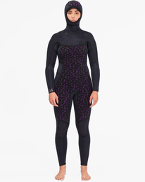 4 5/4 Synergy Hooded Chest Zip Full Wetsuit Green ABJW200100 Billabong