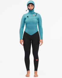 0 5/4 Synergy Hooded Chest Zip Full Wetsuit Green ABJW200100 Billabong