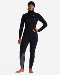 1 5/4 Furnace Chest Zip Hooded Wetsuit Black ABJW200104 Billabong