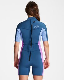 billabong, 2/2 Synergy Back Zip Short Sleeve Springsuit, DEEP SEA (dps) 2/2mm Synergy - Short Sleeve Back Zip Springsuit for Women ABJW500106