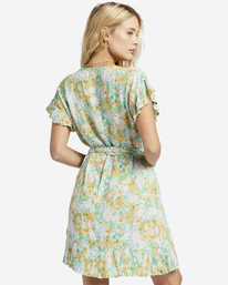 4 Wrap And Roll Woven Dress Green ABJWD00247 Billabong