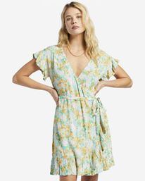 2 Wrap And Roll Woven Dress Green ABJWD00247 Billabong