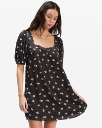 billabong, Bay Side Babydoll Dress, OFF BLACK (ofb) BAY SIDE ABJWD00337