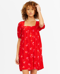 0 Bay Side Babydoll Dress Red ABJWD00337 Billabong