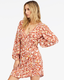 2 Spring Romance Mini Wrap Dress Red ABJWD00354 Billabong