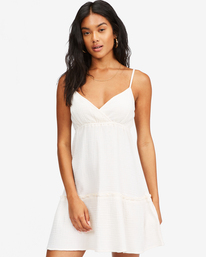 0 Wave After Wave Babydoll Mini Dress White ABJWD00360 Billabong