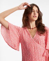3 All For You Mini Wrap Dress Red ABJWD00433 Billabong