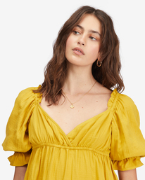 4 Perfect Paradise Babydoll Dress Yellow ABJWD00466 Billabong