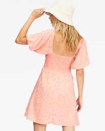 billabong, Loving Life Puff Sleeve Mini Dress, LIFES A PEACH (mhg0) LOVING LIFE ABJWD00489