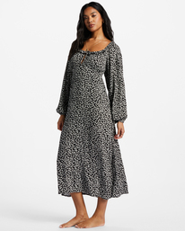 1 Better Days Long Sleeve Midi Dress Black ABJWD00509 Billabong