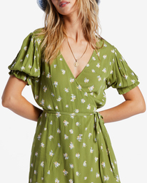 6 Chiquita - Robe portefeuille pour Femme Vert ABJWD00624 Billabong