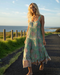 billabong, La Mer - Midi Dress for Women, GREEN (grj0) La Mer - Midi Dress for Women ABJWD00631