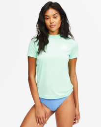 0 Core Loose Fit Short Sleeve Rashguard Green ABJWR00167 Billabong