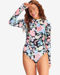 4 Feelin Tropical Mock Neck Long Sleeve Swimsuit Multicolor ABJWR00187 Billabong