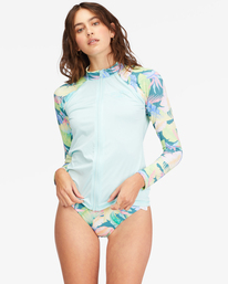 0 Core Long Sleeve Zip-Up Rashguard Green ABJWR00201 Billabong
