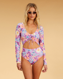 billabong, Halleys Garden Long Sleeve Swimsuit, MULTI (mul) HALLEYS GARDEN BODYSUIT ABJWR00209