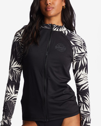 4 Core UPF 50 Long Sleeve Zip-Up Rashguard Black ABJWR00229 Billabong