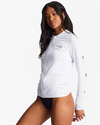 3 Core Surf Daze Hooded UPF 50 Long Sleeve Rashguard White ABJWR00233 Billabong