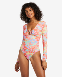 billabong, Coast Is Clear Long Sleeve UPF 50 One-Piece Swimsuit, MULTI (mul) Coast Is Clear - Long Sleeve One-Piece Swimsuit for Women ABJWR00236