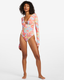 1 Coast Is Clear Long Sleeve UPF 50 One-Piece Swimsuit Multicolor ABJWR00236 Billabong