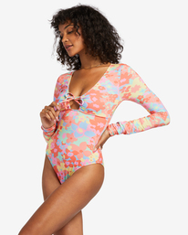 3 Coast Is Clear Long Sleeve UPF 50 One-Piece Swimsuit Multicolor ABJWR00236 Billabong