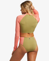 billabong, A/Div Crop Long Sleeve Cropped UPF 50 Rashguard, CEDAR (ced) A/Div Crop - Long Sleeve Cropped Rash Vest for Women ABJWR00242