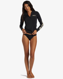 1 Coral Gardeners Half Zip Long Sleeve Rash Vest Black ABJWR03025 Billabong