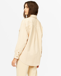 4 So Stoked Cord Long Sleeve Top White ABJWT00232 Billabong