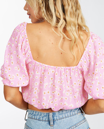 4 Sun City Off-The-Shoulder Crop Top Pink ABJWT00252 Billabong