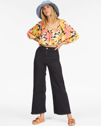 1 Sun City 2 Puff Sleeve Crop Top Multicolor ABJWT00327 Billabong