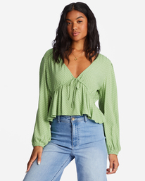 0 Time Goes By Long Sleeve Crop Top  ABJWT00332 Billabong