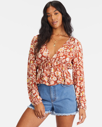 0 Time Goes By Long Sleeve Crop Top  ABJWT00332 Billabong