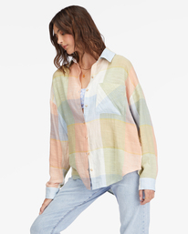 3 Easy Breezy Long Sleeve Button-Up Shirt Multicolor ABJWT00358 Billabong
