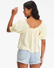billabong, Sunny Skies Puff-Sleeve Top, SALT CRYSTAL (scs) SUNNY SKIES ABJWT00359