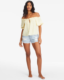 1 Sunny Skies Puff-Sleeve Top White ABJWT00359 Billabong