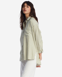 3 In The Tide Road Trippin Long Sleeve Shirt Green ABJWT00382 Billabong
