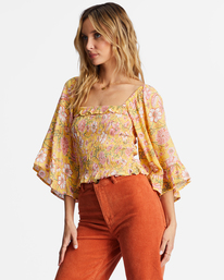 4 Be My Babe - Top con manga acampanada para Mujer Amarillo ABJWT00391 Billabong